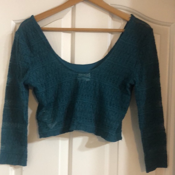 PINS AND NEEDLES Long Sleeve Crop Top Size L - Picture 4 of 8